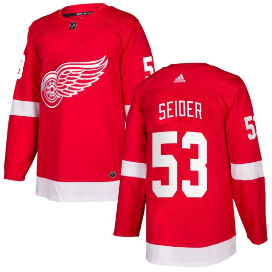Moritz Seider Detroit Red Wings Authentic Home Adidas Jersey - Red