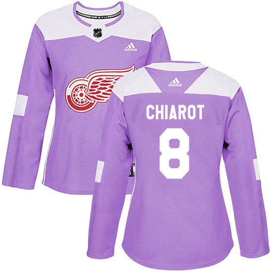 Ben Chiarot Detroit Red Wings Women's Authentic Hockey Fights Cancer Practice Adidas Jersey - Purple