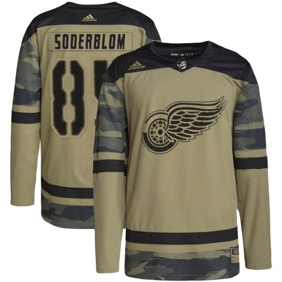 Elmer Soderblom Detroit Red Wings Youth Authentic Military Appreciation Practice Adidas Jersey - Camo