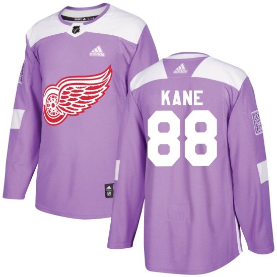 Patrick Kane Detroit Red Wings Youth Authentic Hockey Fights Cancer Practice Adidas Jersey - Purple