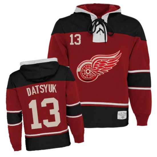 Pavel Datsyuk Detroit Red Wings Youth Authentic Old Time Hockey Sawyer Hooded Sweatshirt - Red